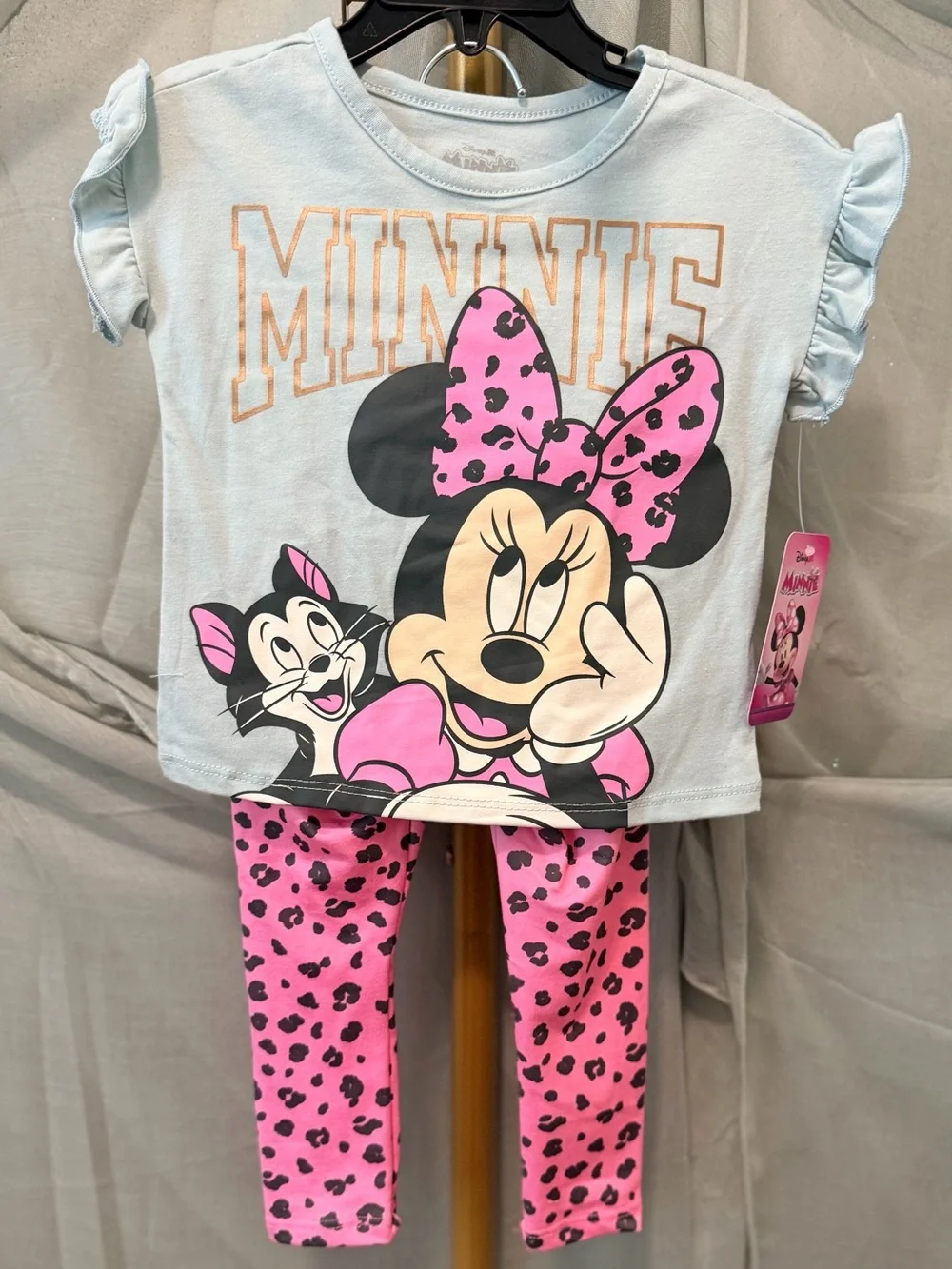 Disney Minnie Top with Pink Leopard Minnie Play Outfit Set